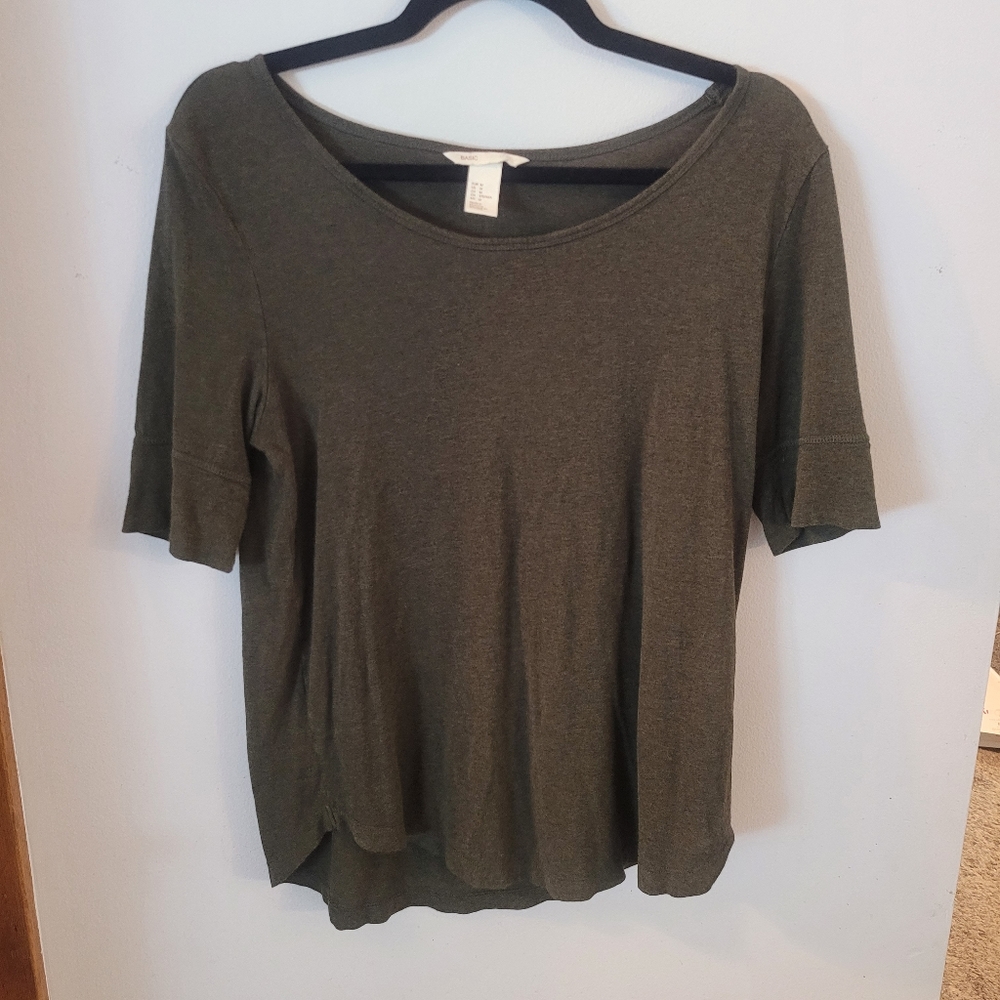 H&M Basic Olive Green Tee